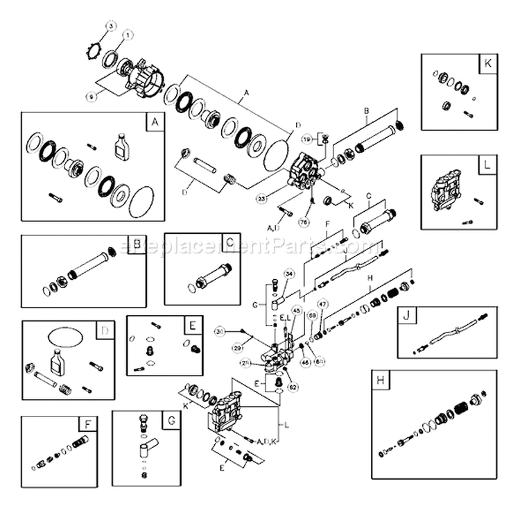 Page B Diagram and Parts List for 1778-1  Briggs and Stratton Pressure Washer